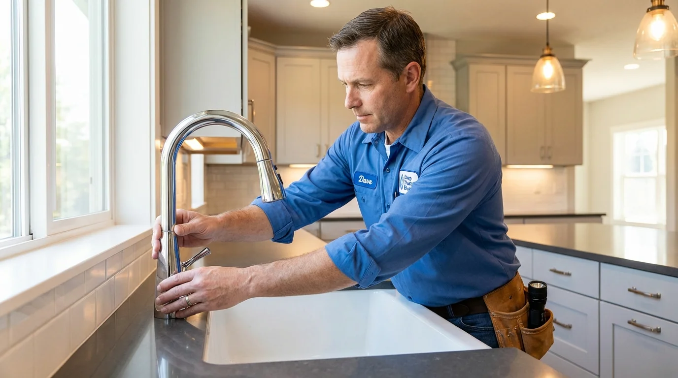 Kitchen faucet installation by Johns Plumbing LLC in East Flat Rock